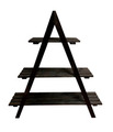 Plantereol m/tre hylder sort træ 101 x 26 x 106 cm